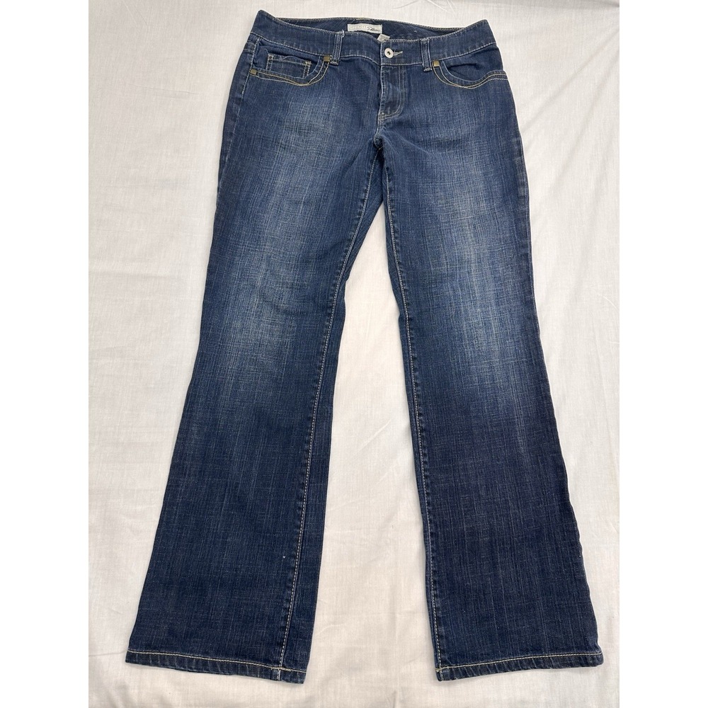 Chico's Platinum Jeans Women Size 1.5 Regular Blue Bootcut Medium‎ Wash
